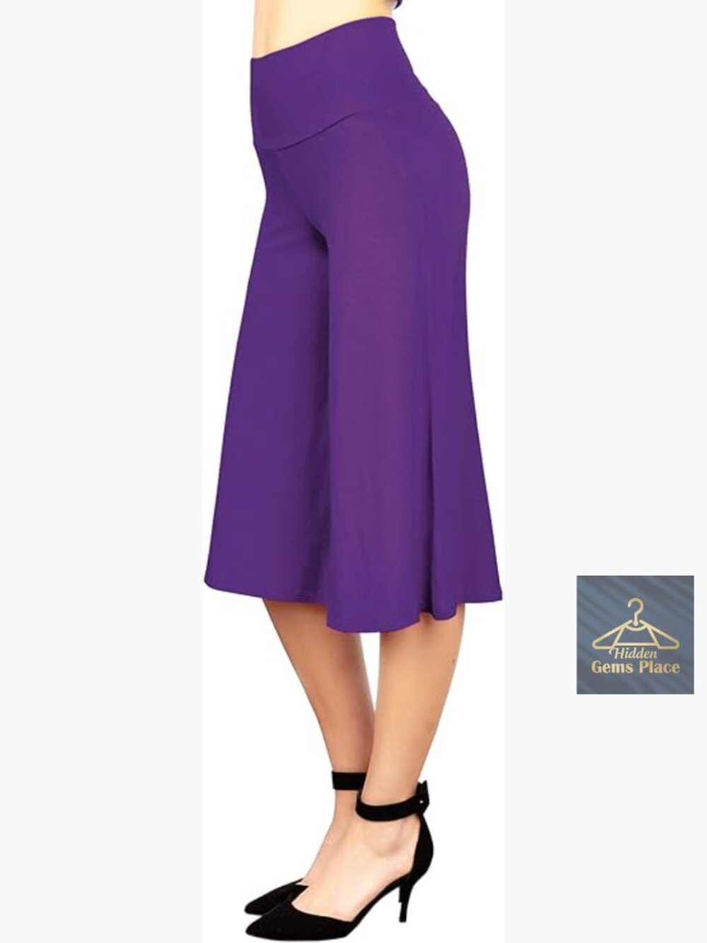 Wide Leg Palazzo Culotte Gaucho Capri Pants S-5XL High Waist